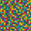 Vektor: Puzzle Muster Hintergrund BUNT - endlos Puzzle Muster Hintergrund BUNT - endlos
