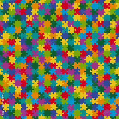 Vector: Puzzle Muster Hintergrund BUNT - endlos Puzzle Muster Hintergrund BUNT - endlos