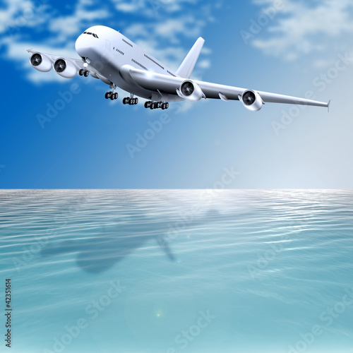 Illustration: Jumbo-Jet beim Landeanflug Jumbo-Jet beim Landeanflug