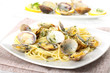 Spaghetti with fresh clams, garlic and parsley