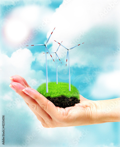 Illustration: Windenergie in der Hand Windenergie in der Hand