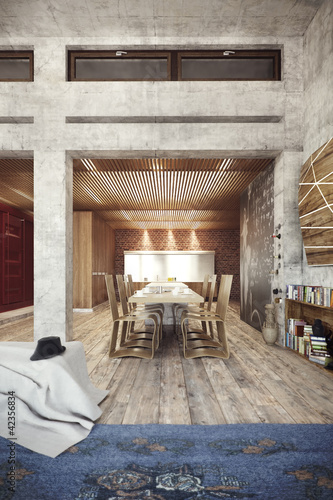 Illustration: Modern Luxury Loft / Apartment Architecture Interior Modern Luxury Loft / Apartment Architecture Interior