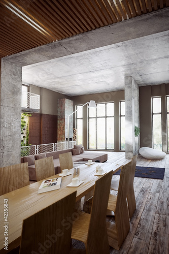 Illustration: Modern Luxury Loft / Apartment Architecture Interior Modern Luxury Loft / Apartment Architecture Interior