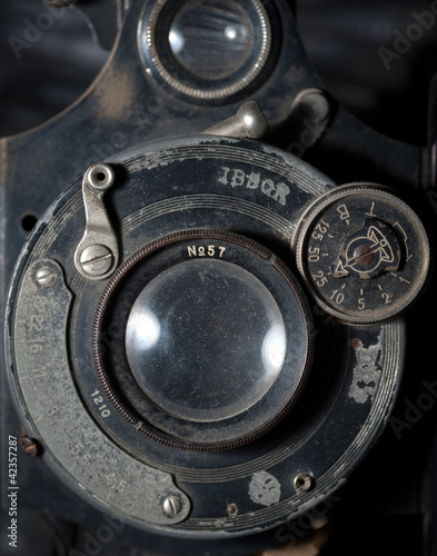 Photo: Detail on a vintage camera Detail on a vintage camera