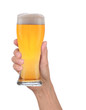 Hand Holding Glass of Foamy Beer