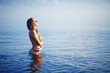 Beautiful nude woman on beach, bali