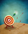 Archery Target with Arrows Illustration