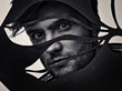 Shaped portrait of a beautiful man.