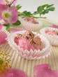 Handgemachte Seifenpralinen mit Wildrosenblüten