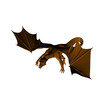 A 3d render of a dragon isolated on white background