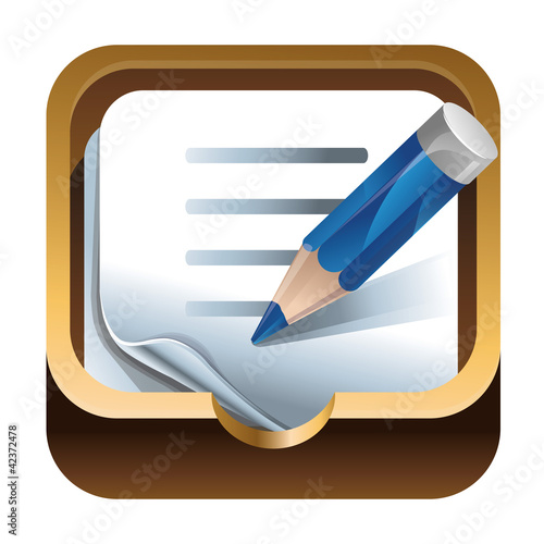 Vector: app iocn - paper and pencil for notes app iocn - paper and pencil for notes