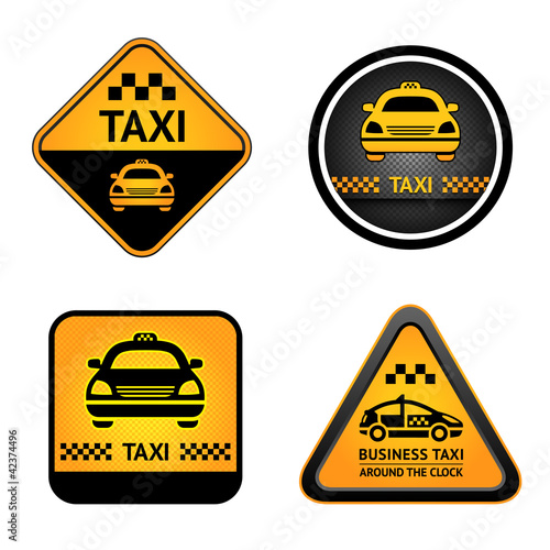 Vector: Taxi cab set stickers Taxi cab set stickers