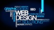 Video: Web design solutions word tag cloud animation blue video Web design solutions word tag cloud animation blue video