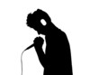 Chanteur avec microphone