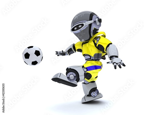 Illustration: Robot playing soccer Robot playing soccer