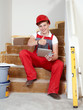 Apprentice for building sector at work shows thumb up