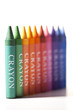 Crayons ranging in colour