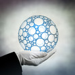 holding globe