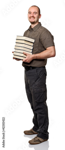 Foto: man hold books man hold books