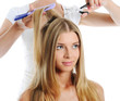 Photo: Stylist updo young blonde woman Stylist updo young blonde woman