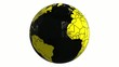 world globe black and yellow
