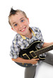 Little musician playing guitar
