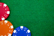 Casino gambling chips with copy space