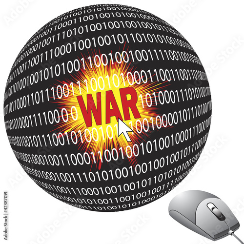 Illustration: Cyberwar with computers, part of modern warfare Cyberwar with computers, part of modern warfare