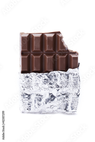 Photo: close up image of a chocolate bar close up image of a chocolate bar