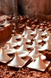 Moroccan dishware drying before roasting