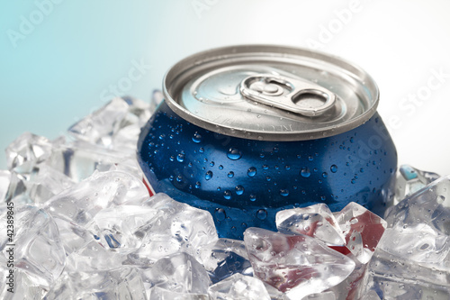 Photo: close up shot of blue cola can close up shot of blue cola can