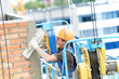 facade builder plasterer at work