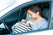 Female driver in a car