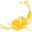 Lemon with splash isolated on white