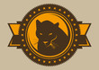 Emblem with black panther. Emblem with black panther.