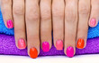 Bright color manicure