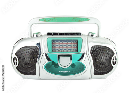 Photo: radio tape on white background radio tape on white background
