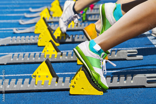 Photo: runners start block runners start block