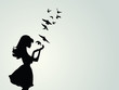 Girl with birds