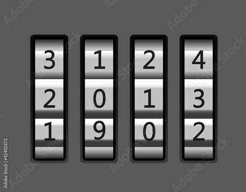 Vector: Code lock with number 2013 vector illustration Code lock with number 2013 vector illustration