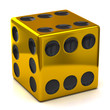 Golden dice with six on all sides