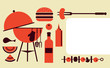 bbq party invitation template, vector illustration
