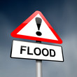 Flood warning sign.