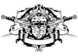 crossed swords and helmet