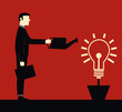 Vector: Businessman idea Watering Businessman idea Watering