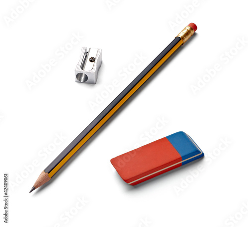 Photo: pencil eraser sharpener school education pencil eraser sharpener school education