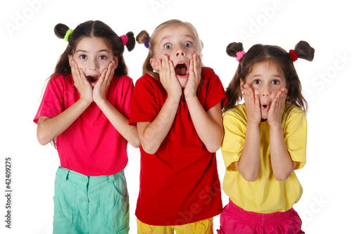 Photo: Three surprised little girls Three surprised little girls