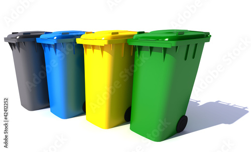 Illustration: Garbage bins in colors Garbage bins in colors