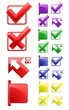 Vector: Check marks, arrows, tags. 4 colors. Vector illustration Check marks, arrows, tags. 4 colors. Vector illustration