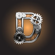 Vector metal figure  with gearwheels
